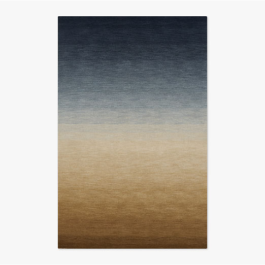 Bicoastal Handwoven Navy Wool Area Rug 8'x10'