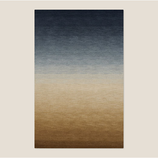 Bicoastal Handwoven Navy Wool Area Rug