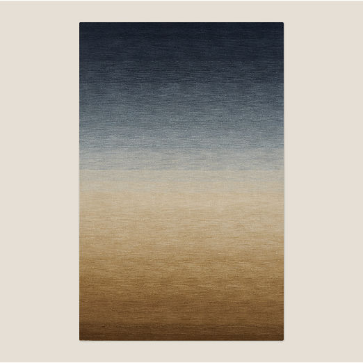 Bicoastal Handwoven Navy Wool Area Rug 8'x10'