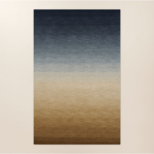 Bicoastal Handwoven Navy Wool Area Rug