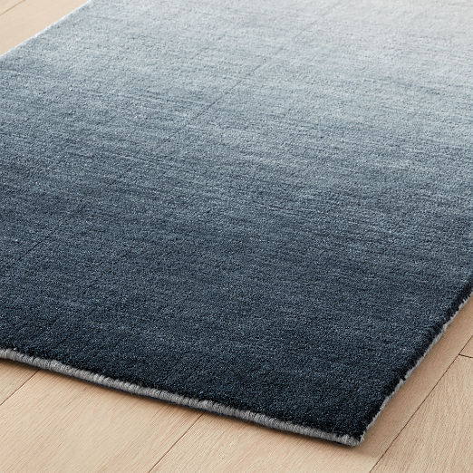 Bicoastal Handwoven Navy Wool Runner Rug 2.5'x8'