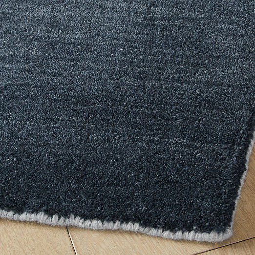 Bicoastal Handwoven Navy Wool Area Rug 9'x12'