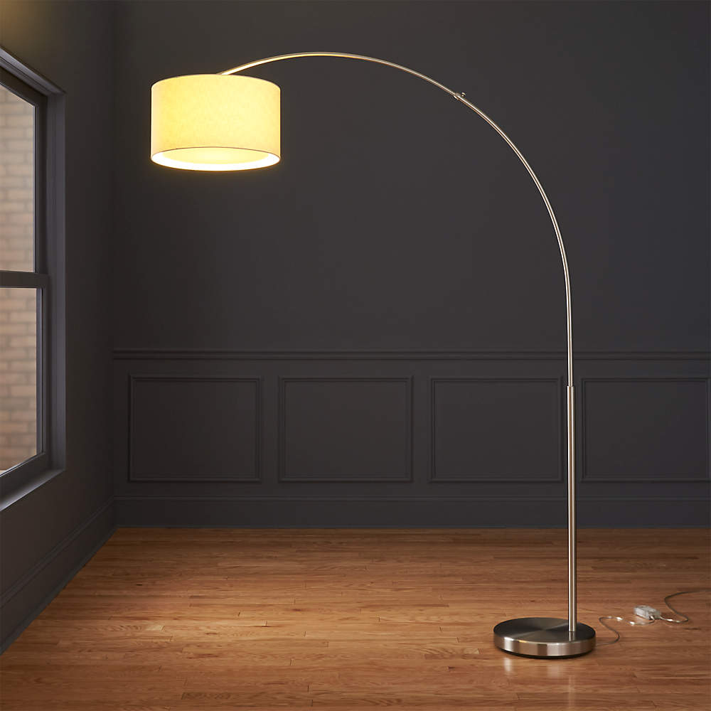 arched silver floor lamp