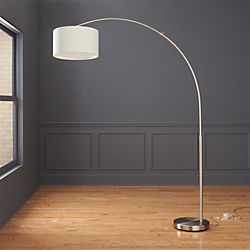 Modern Floor Lamps Cb2 Dipper Arc Brushed Nickel Floor Lamp