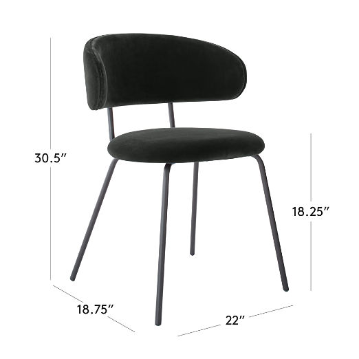 Birba Black Velvet Dining Chair