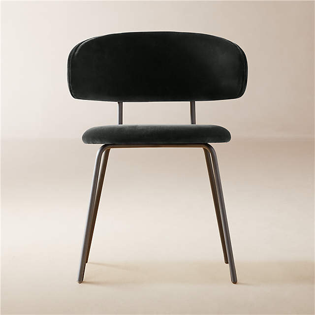 Birba Modern Black Velvet Dining Chair Reviews CB2