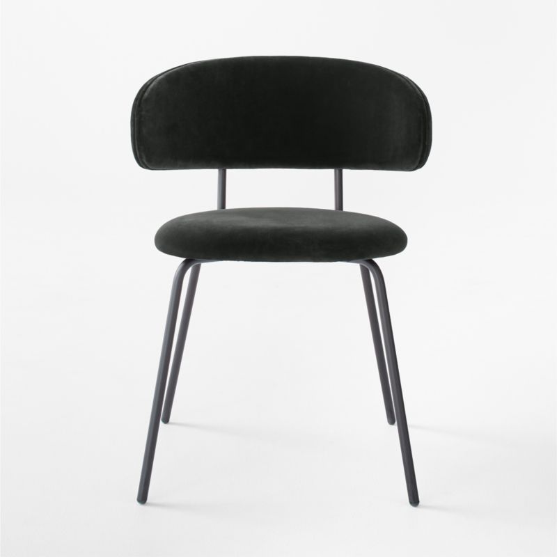 Birba Black Velvet Dining Chair Set of 4 - image 3 of 8