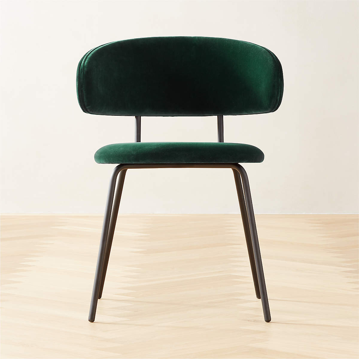 Birba Peacock Blue Velvet Dining Chair CB2