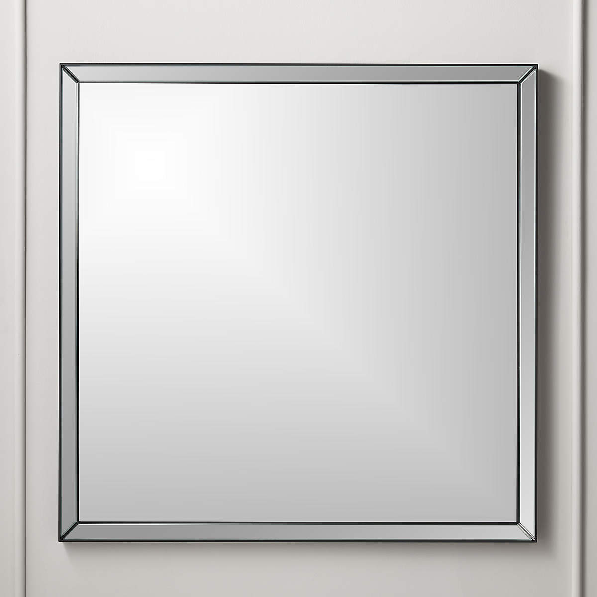 Bisel Beveled Square Mirror Black + Reviews CB2