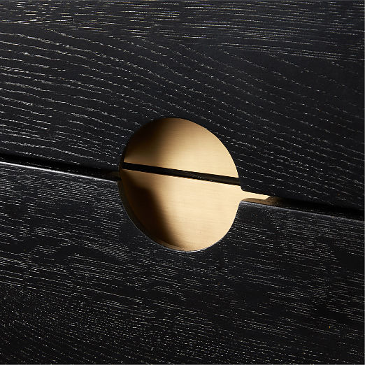 Bishop 72" Black Ebonized Oak Wood Credenza