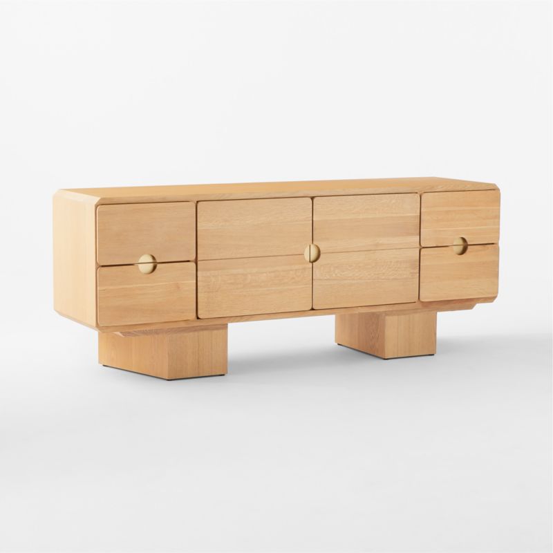 Bishop 72" Natural Oak Wood Credenza - image 7 of 12