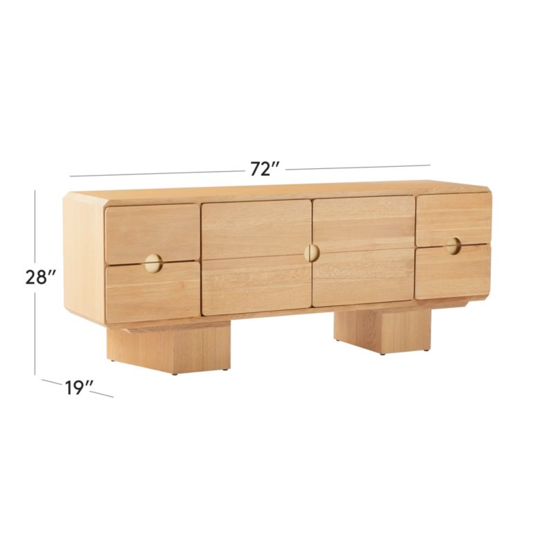 View Bishop 72" Natural Oak Wood Credenza - image 3 of 13