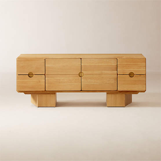 Bishop 72" Natural Oak Wood Credenza