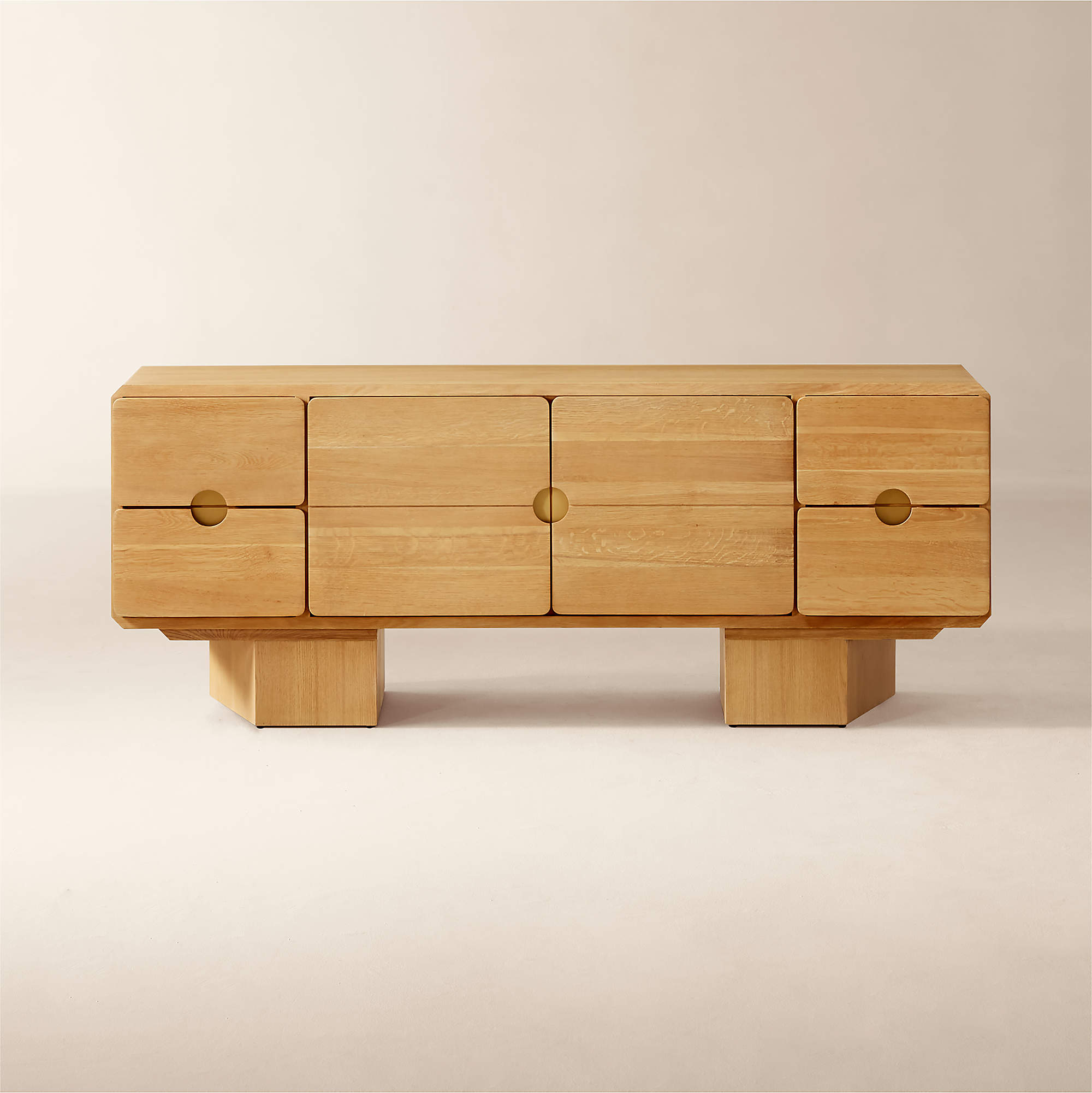 Natural Oak Wood Credenza + Reviews CB2