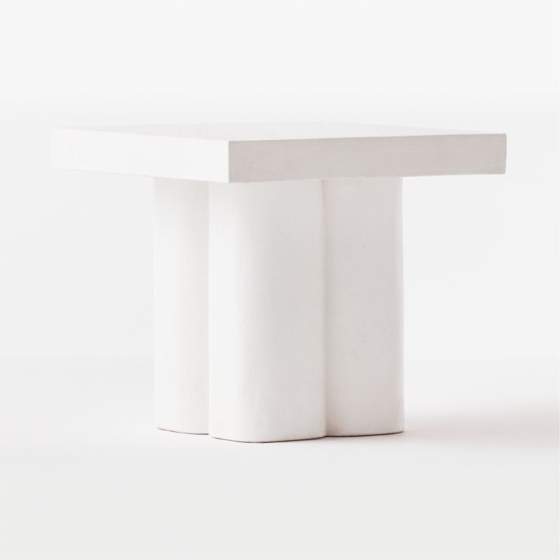 Bisque Plaster Side Table CB2