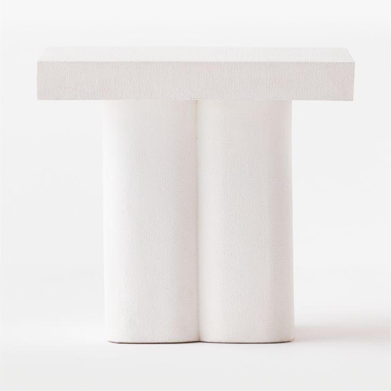 Bisque Plaster Side Table CB2