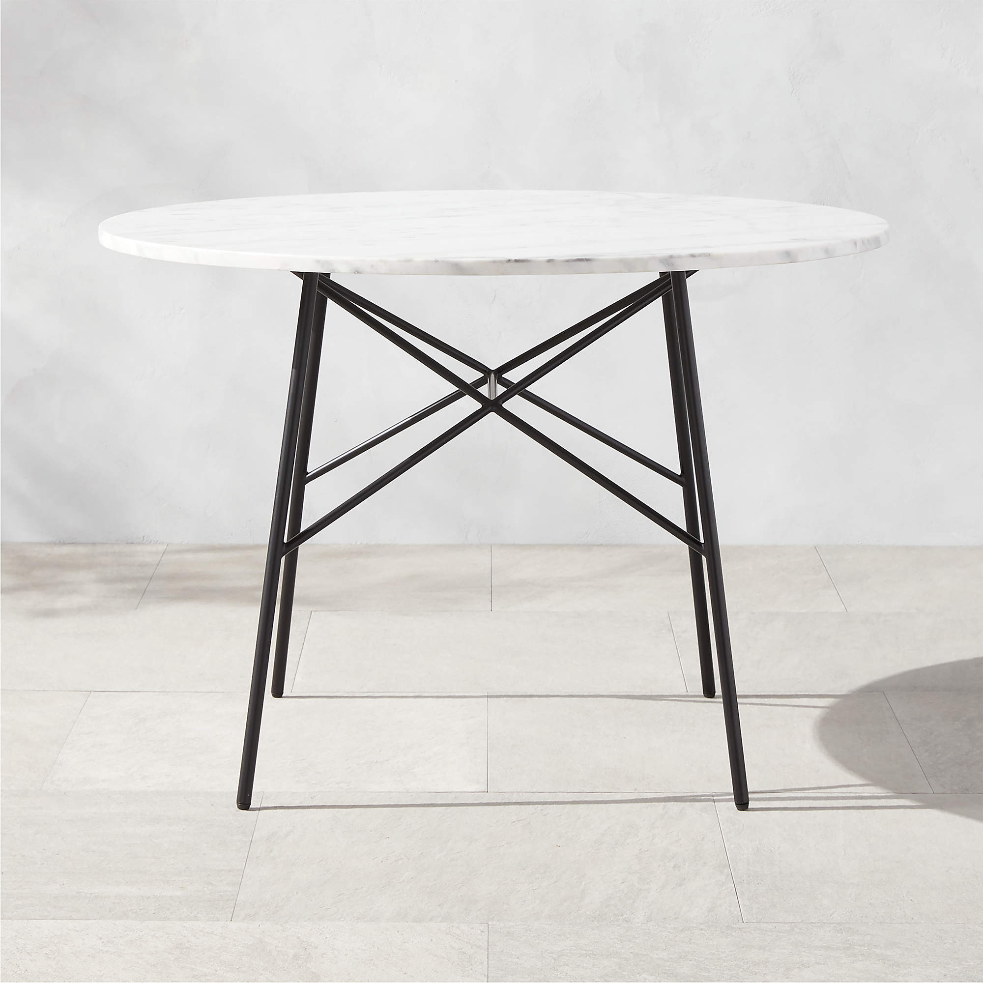 Pavilion Modern Black Metal Outdoor Bistro Table with Marble Top Model