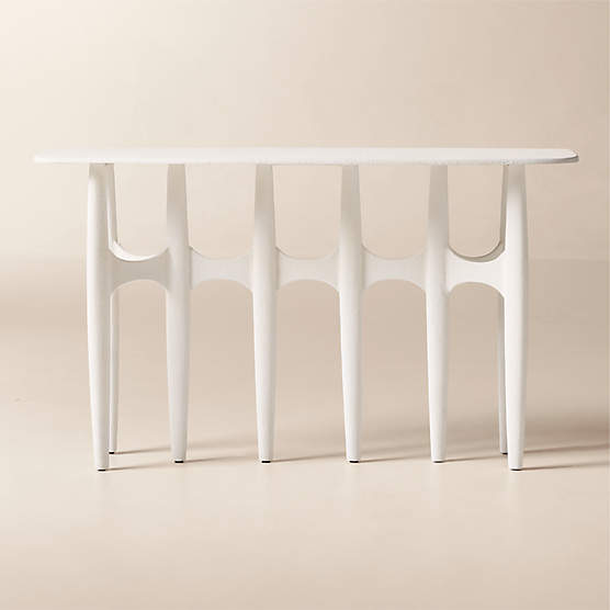 Bixby 52" White Cast Aluminum Console Table