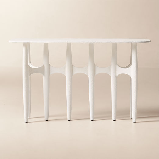 Bixby 52" White Cast Aluminum Console Table
