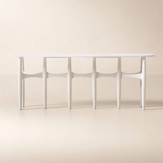 Bixby 80" White Cast Aluminum Console Table