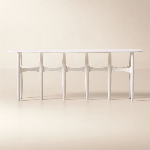 Bixby White Cast Aluminum Console Table (52" - 80")