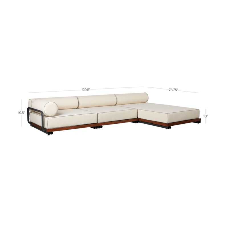 View Bizerte 3-Piece Outdoor Patio Sectional Sofa - image 3 of 10