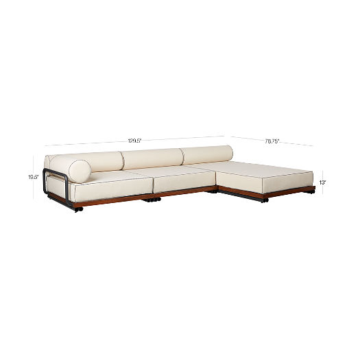 Bizerte 3-Piece Outdoor Patio Sectional Sofa