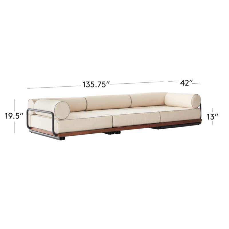 View Bizerte 3-Piece Outdoor Sofa 135" - image 3 of 9