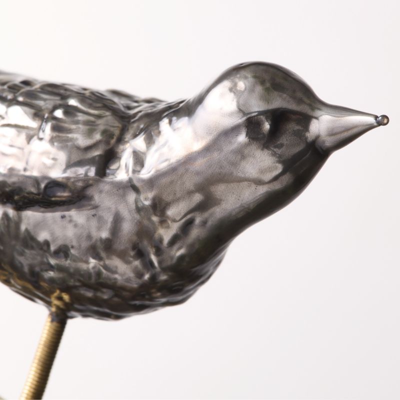 Brambling Bird Black Hand Painted Glass Christmas Tree Ornament Clip - image 2 of 4