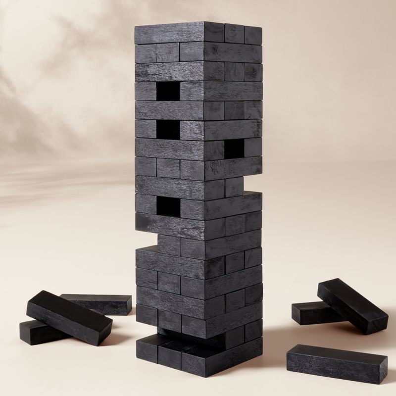 View Black Acacia Wood Tumbling Tower Outdoor Game Set details