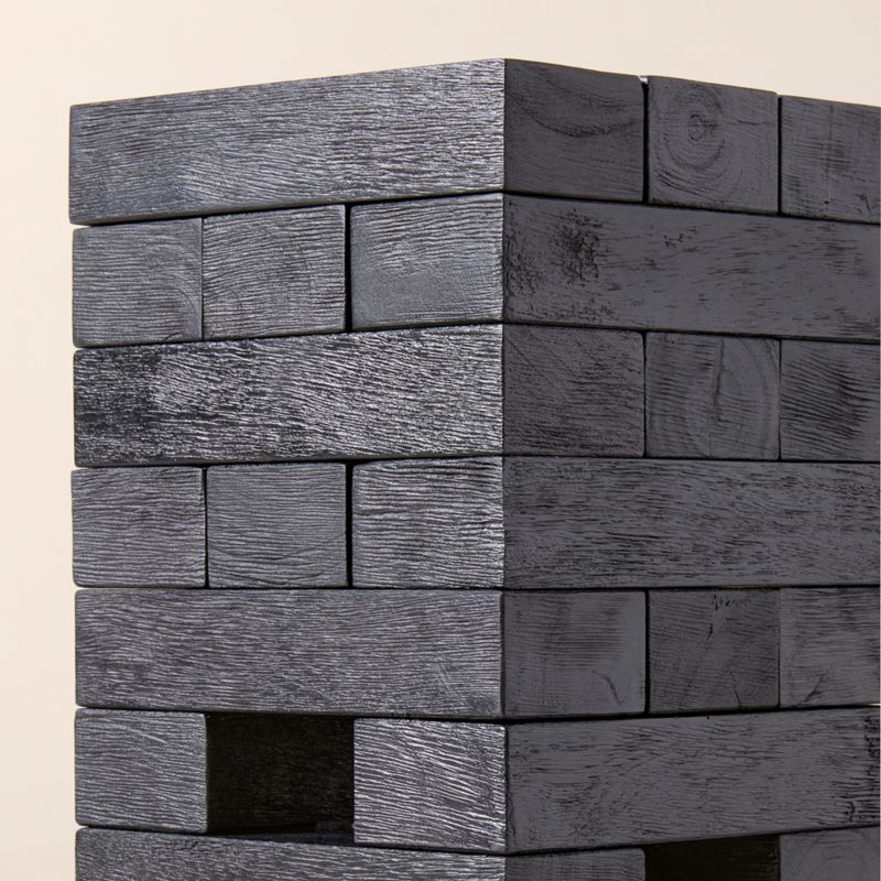 Black Acacia Wood Tumbling Tower Outdoor Game Set - image 2 of 5