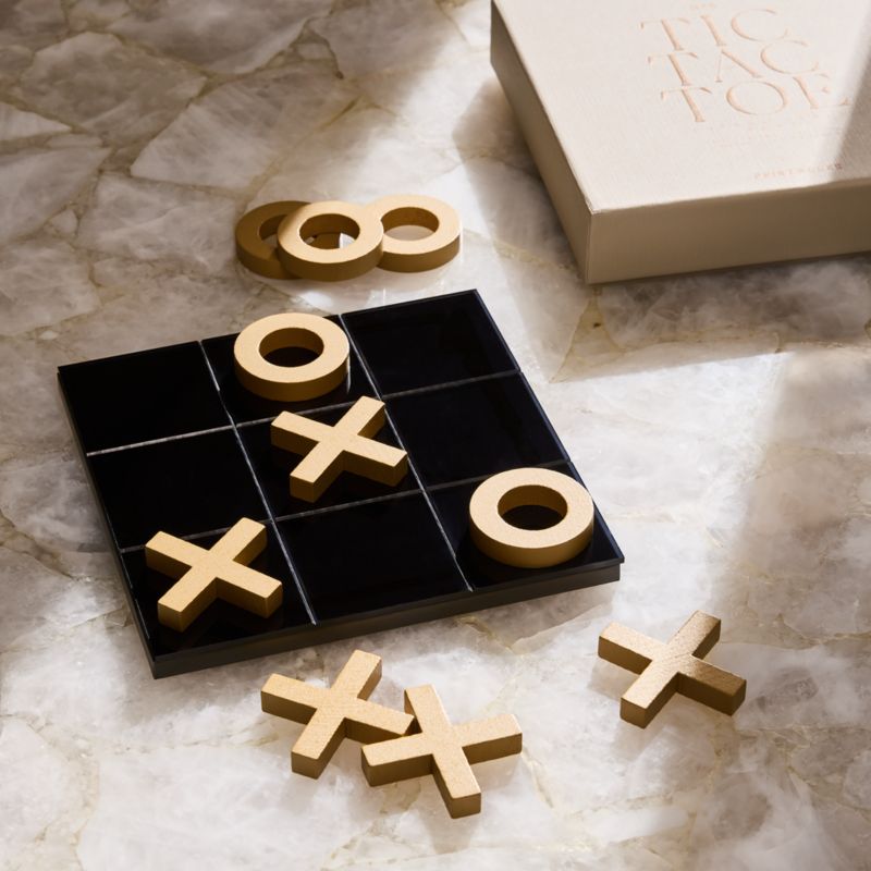 Black Acrylic Tic Tac Toe Game Set - image 1 of 5