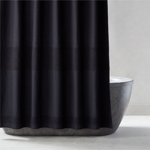 Black Boucle Striped Shower Curtain 72"