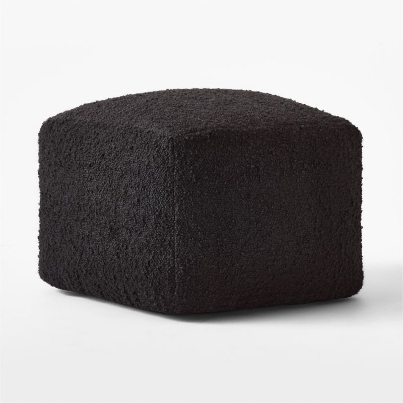 Black Boucle Pouf - image 2 of 4