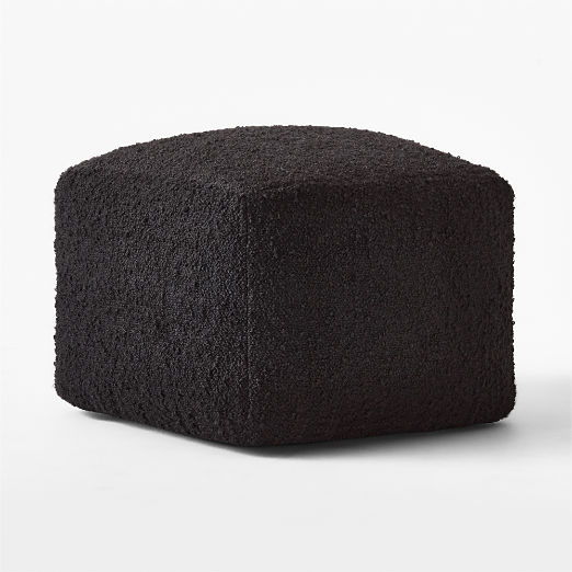 Black Boucle Pouf