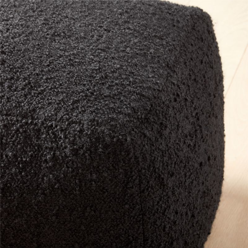 Black Boucle Pouf - image 3 of 4