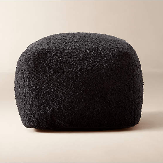 Black Boucle Pouf
