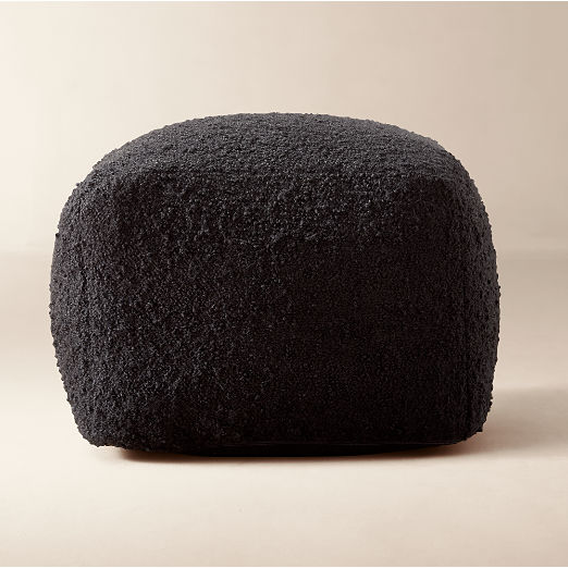 Black Boucle Pouf