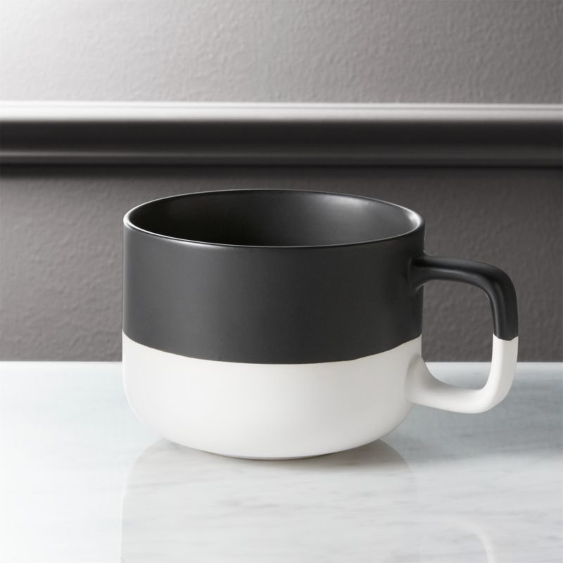 View Black and White Ceramic Coffee Mug 14oz details