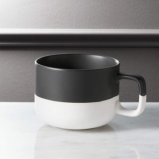 Black and White Ceramic Coffee Mug 14oz