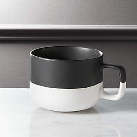 Lenny- Ceramic espresso cup in black with white glaze and black dots p –  ONE and MANY