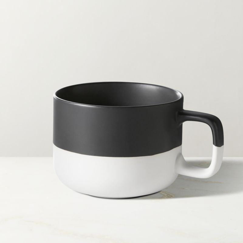 View Black and White Ceramic Coffee Mug 14oz details
