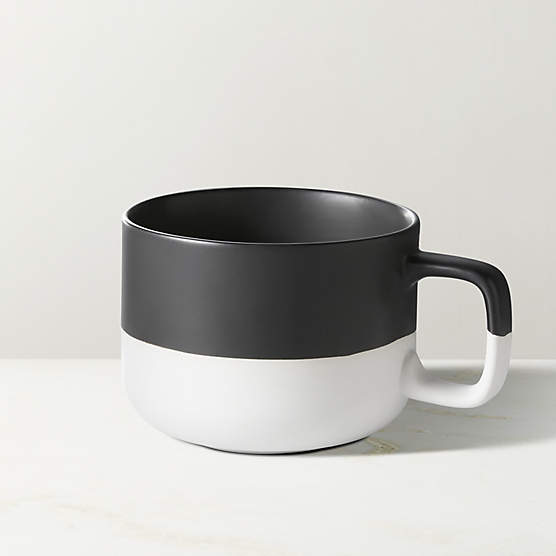 Black and White Ceramic Coffee Mug 14oz