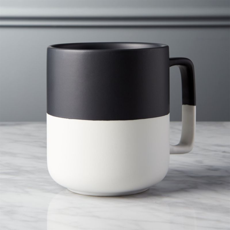 View Black and White Ceramic Coffee Mug 19oz details