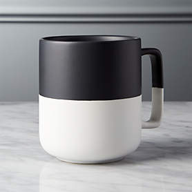 Black White Mug Line Diamond Shape Custom Unique Ceramic Coffee