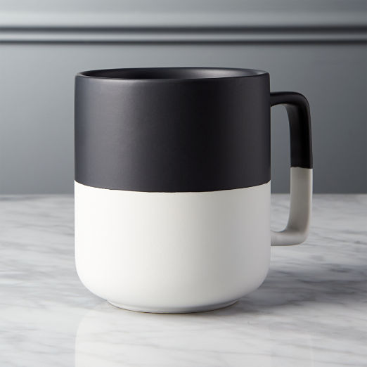 Black and White Ceramic Coffee Mug 19 oz