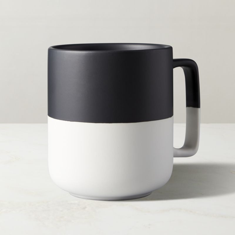 View Black and White Ceramic Coffee Mug 19oz details