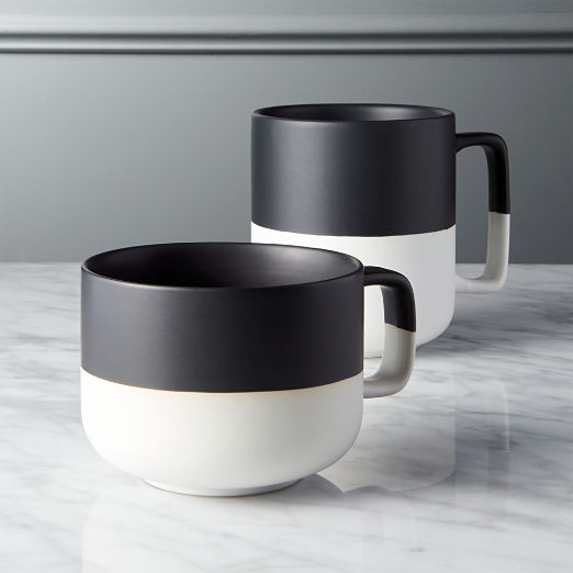 Black and White Ceramic Coffee Mug 19 oz