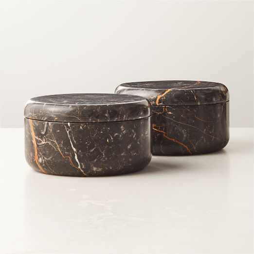 Black Golden Marble Candle Bowl