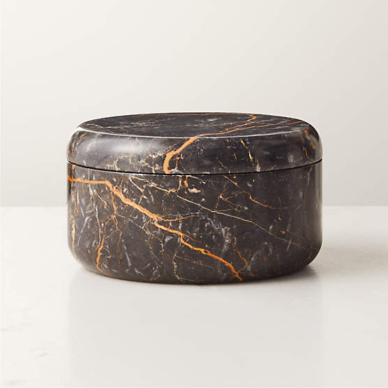 Black Golden Marble Candle Bowl